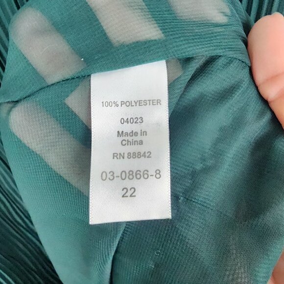 NWOT Ellos Pleated Long Sleeved Dress 22 - Picture 5 of 5